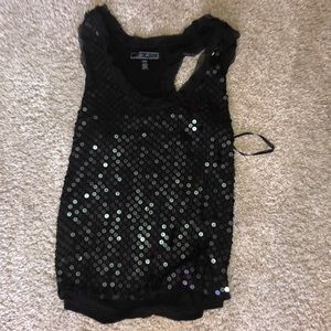 black sequin shirt
